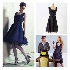 Anthropologie Navy and Black Midi Dress